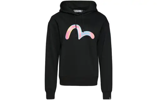 EVISU Sweatshirts Women's Black Hooded Moderate Regular