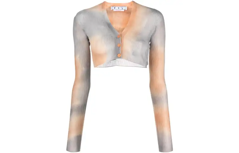 OFF WHITE Tie dye Cropped Cardigan