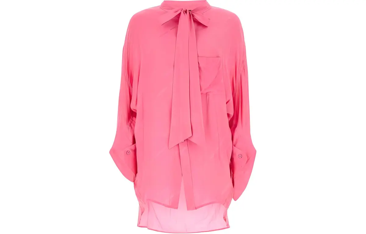 Balenciaga Embroidered Crepe Oversized Shirt