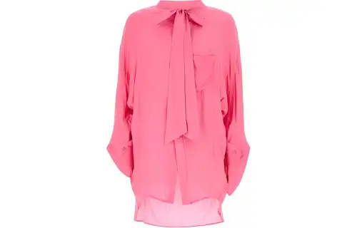 Balenciaga Embroidered Crepe Oversized Shirt