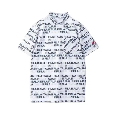 FILA Golf Clothing Men's White Stand Collar Moderate