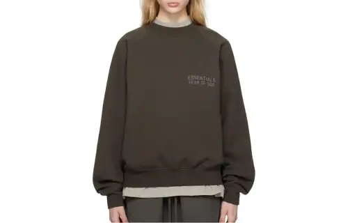 Fear Of God Essentials Sweatshirts Women's Light Black Crew Neck Moderate Regular