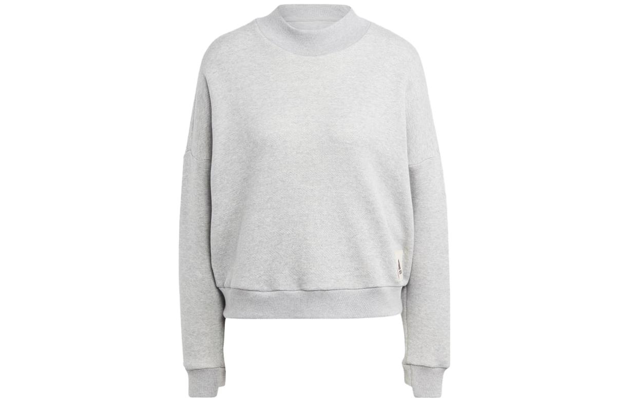 Adidas Lounge Sweatshirts Women's Gray Crew Neck Moderate Regular