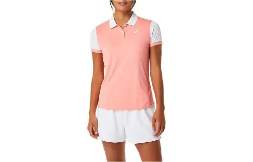 Asics COURT Polo Shirt Women's Guava/Bright White