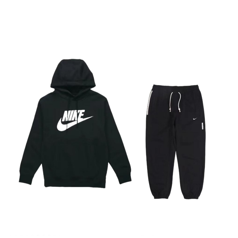 Nike Velvet warm hoody, comfortable sweatshirt, trousers, black sports suit, men's style