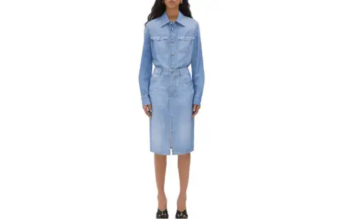 Bottega Veneta Shirts Women's Light Blue Lapel Moderate Other