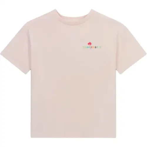 Converse Drop Shoulder Sleeve T Shirt Women's Blush Pink