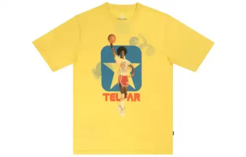Converse X Telfar LZ T Shirts Women's Yellow Crew Neck Moderate Straight Fit