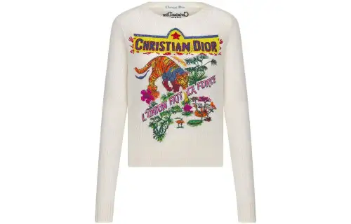 DIOR Knitwear Women's White Crew Neck Moderate Other