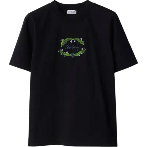 Burberry Logo embroidered Cotton T shirt