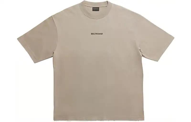 Balenciaga Drop Shoulder Sleeve T Shirt Women's Khaki
