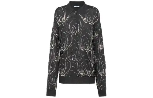 PRADA Embellished Polo Jumper