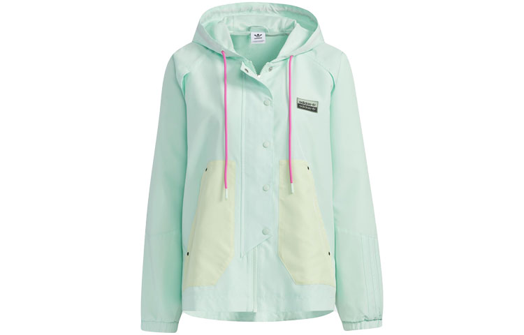 Adidas originals R.Y.V. Clover Sports Casual Hooded Jacket Women's Frozen Green