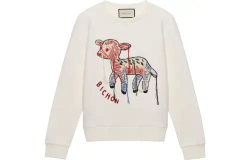GUCCI Sweatshirts Women's White Crew Neck Moderate Regular
