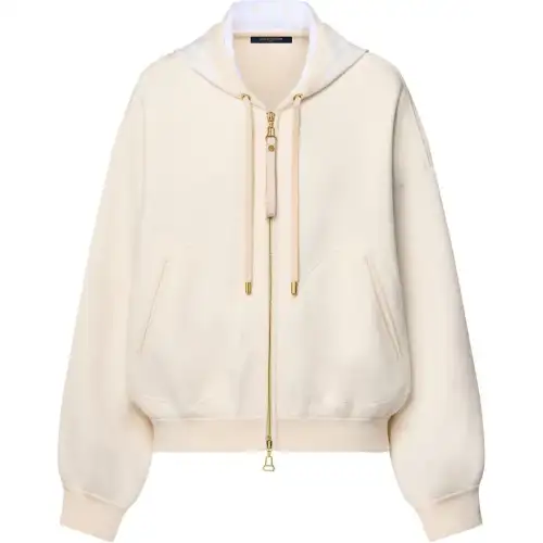 Lv Monogram Accent Knit Hoodie