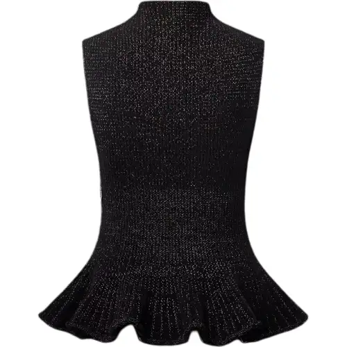 LOUIS VUITTON Flared Hem Ribbed Knit Top