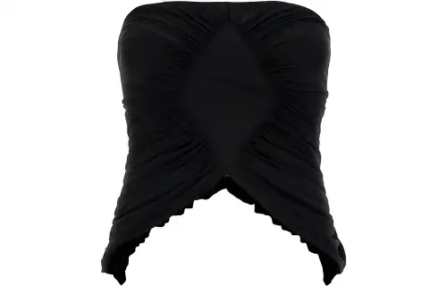 SAINT LAURENT Ruched Cropped Bustier
