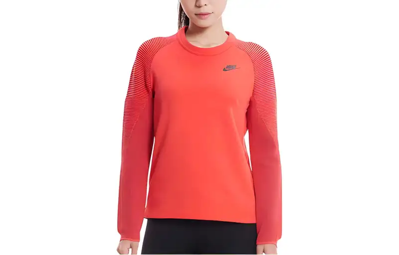 Nike Sweatshirts Women's Red Crew Neck Moderate Regular