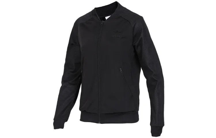 Adidas Originals CLRDO Jackets Women's Black Baseball Collar Moderate Straight Fit