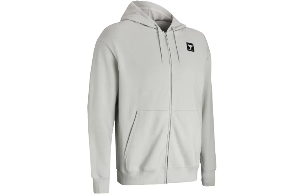 Under Armour Project Rock Sweatshirts Women's Gray Hooded Moderate Cardigan