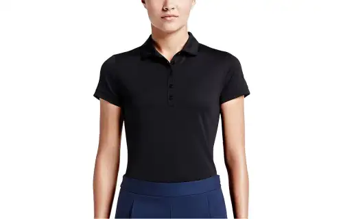 Nike Polo Shirts Women's Black Polo Collar Moderate Straight Fit