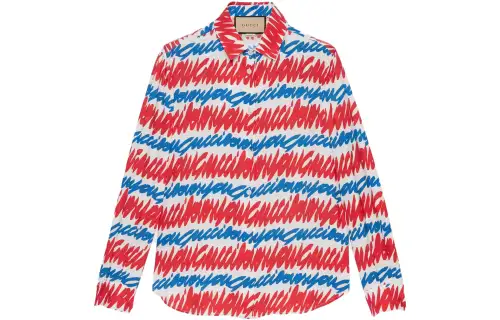 GUCCI Shirts Women's Red Pointed Collar Moderate Other