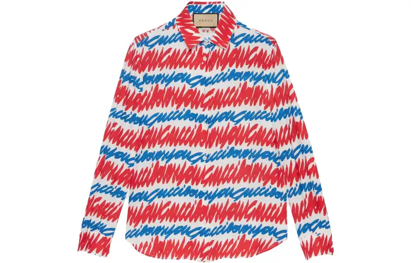 GUCCI Shirts Women's Red Pointed Collar Moderate Other