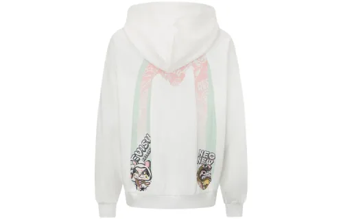 EVISU Sweatshirts Women's White Hooded Moderate Regular