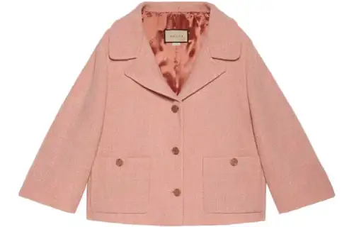 GUCCI Jackets Women's Pink Lapel Moderate Other