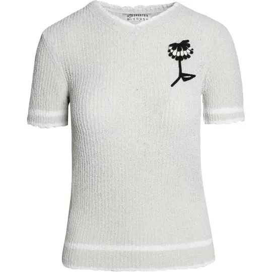 Maison Margiela Flower Detailed Knitted Top
