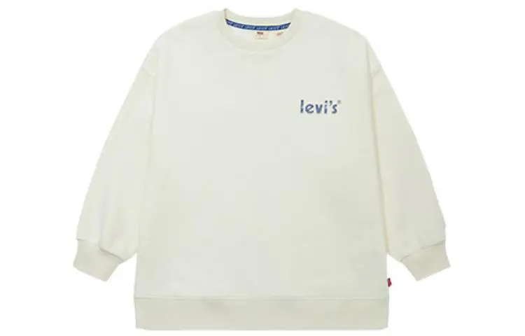 Levi's Sweatshirts Women's Ecru Crew Neck Moderate Straight Fit