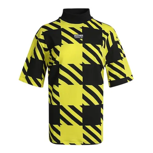 Adidas Originals Drop Shoulder Sleeve T Shirt Women's Yellow Black