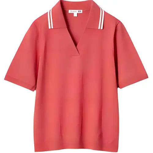 UNIQLO X JW Anderson Uniqlo Jw Anderson Co Branded Series Polo Shirts Women's Red Polo Collar Moderate Straight Fit