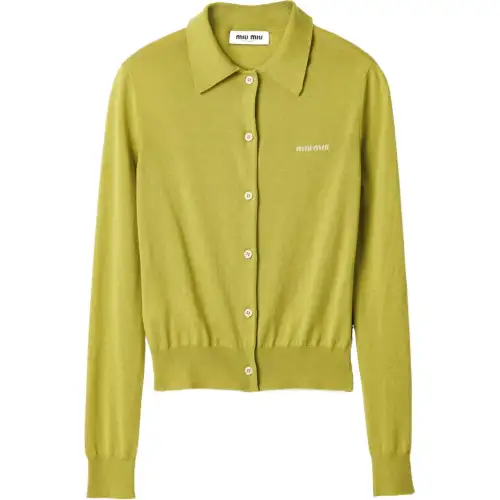 MIU MIU Cashmere Silk Cardigan 'Pistacchio'