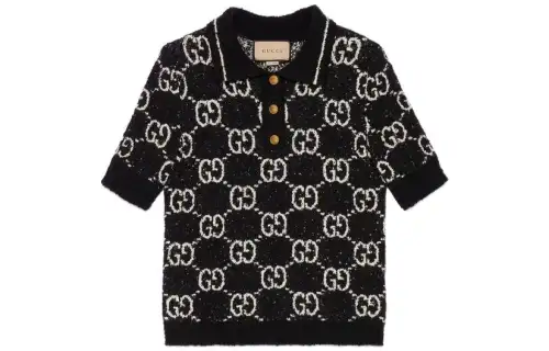 GG-print cotton polo top