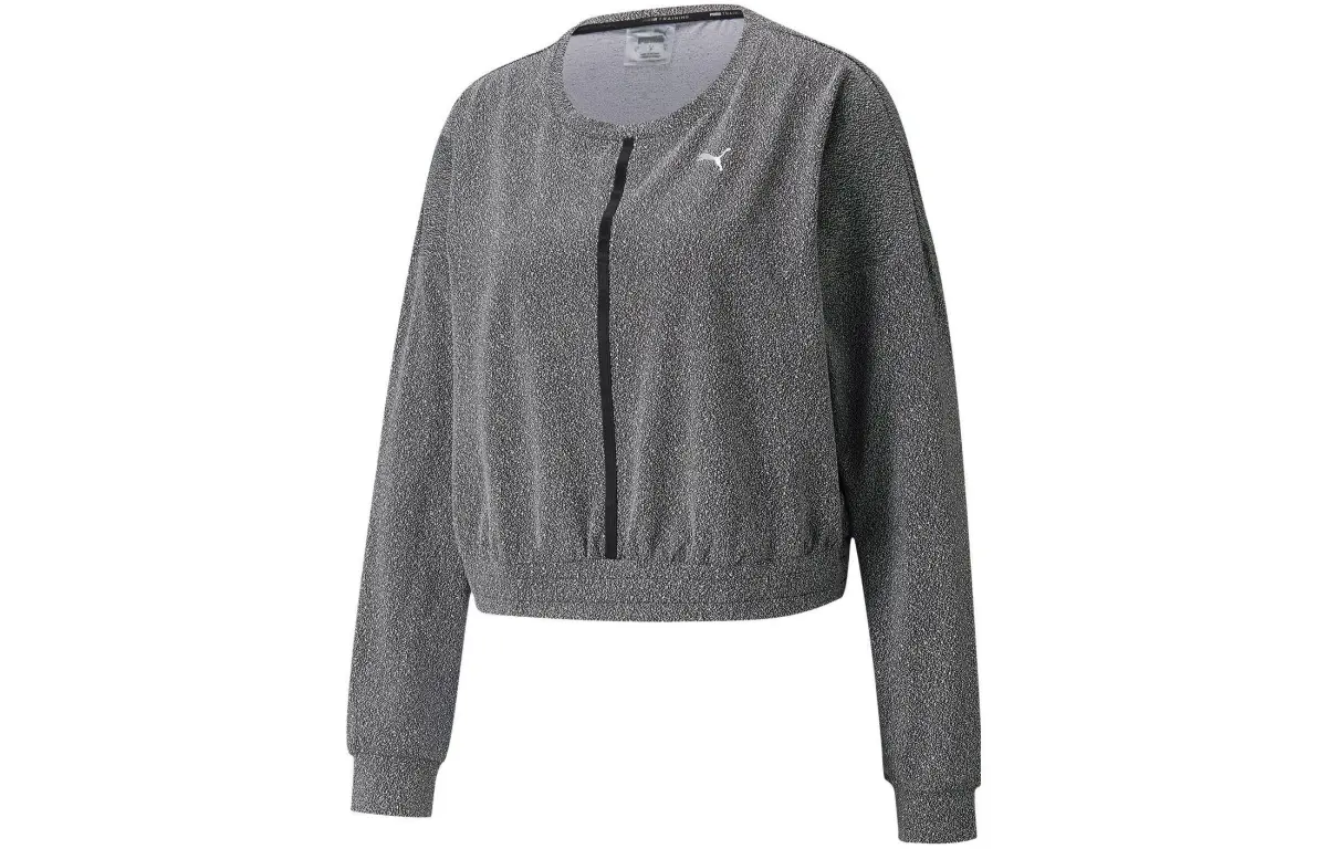 PUMA Sweatshirts Women's Black Crew Neck Moderate Regular