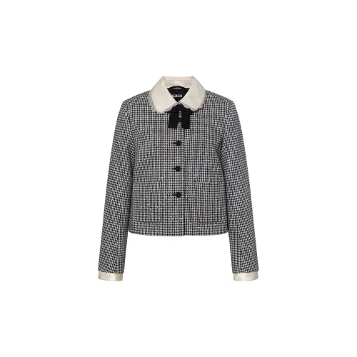 MIU MIU Jackets Women's Black Lapel Moderate Other
