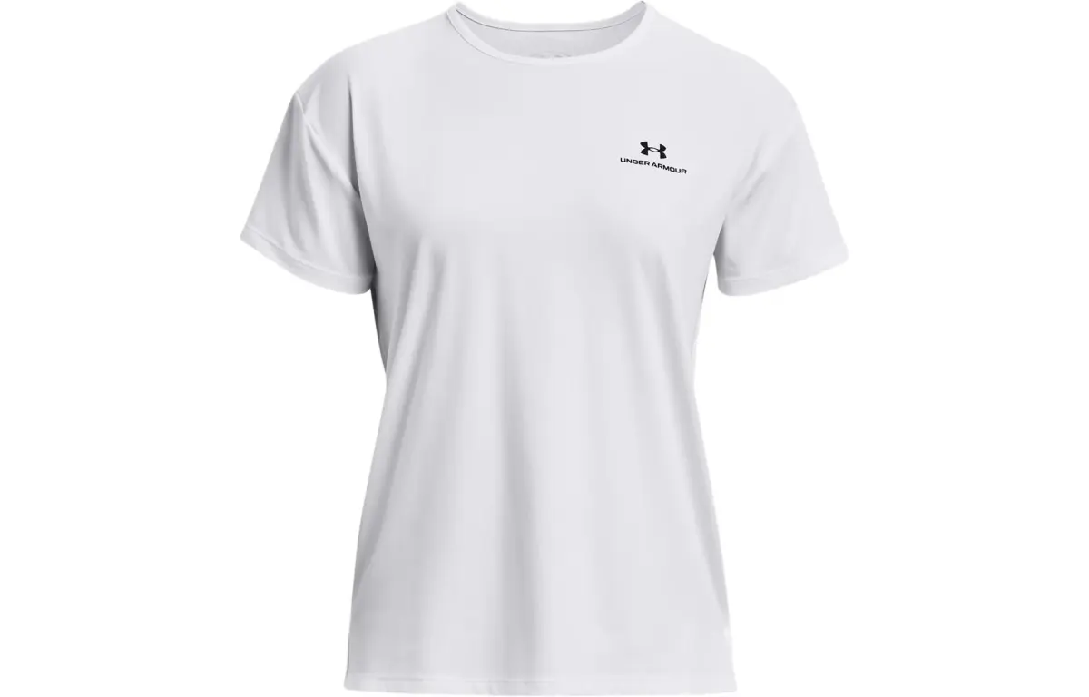 Under Armour RUSH T-Shirts Women's White Crew Neck Moderate Straight Fit