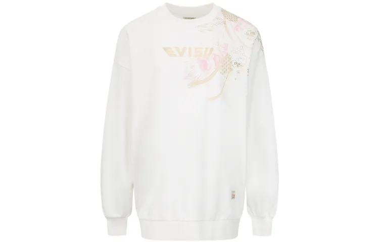EVISU Sweatshirts Women's White Crew Neck Moderate Regular