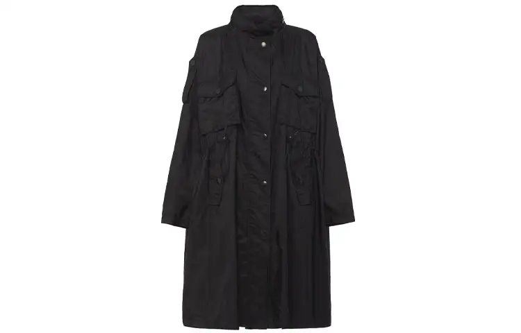 PRADA Jackets Women's Black Stand Collar Moderate Other
