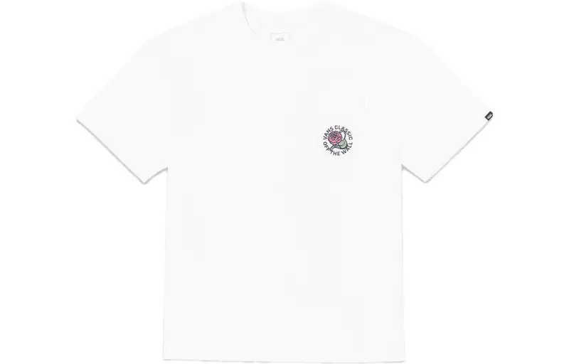 Vans T Shirts Women's White Crew Neck Moderate Straight Fit