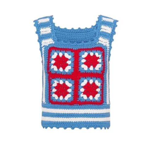 MIU MIU Camisoles Women's Blue U Neck Moderate Other