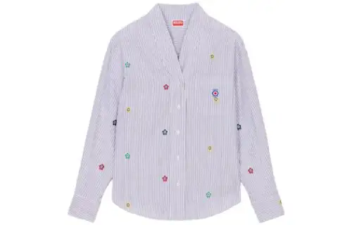 KENZO Target Striped Button-Up Shirt