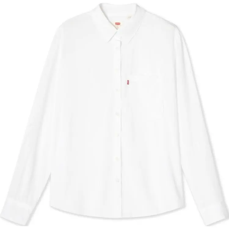 Levi's Shirts Women's White Lapel Moderate Straight Fit