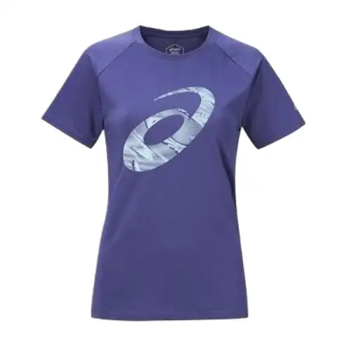 ASICS T Shirts Women's Purple Crew Neck Moderate