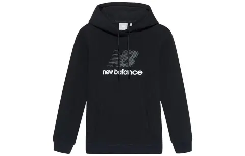 New Balance Sweatshirts Women's Black Hooded Moderate Straight Fit