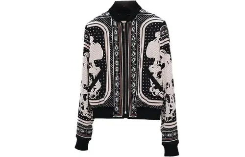 HERMES Jackets Women's Black Baseball Collar Moderate Other