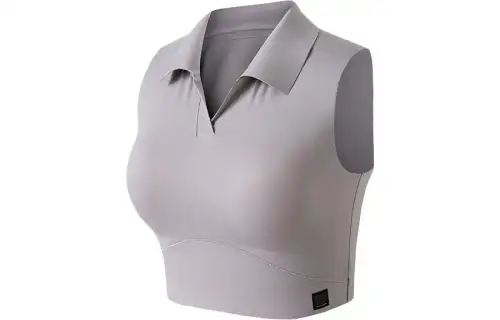 ANTA Polo Shirts Women's Gray Polo Collar Moderate Straight Fit