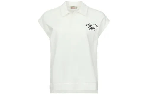 EVISU Polo Shirts Women's White Polo Collar Moderate Straight Fit