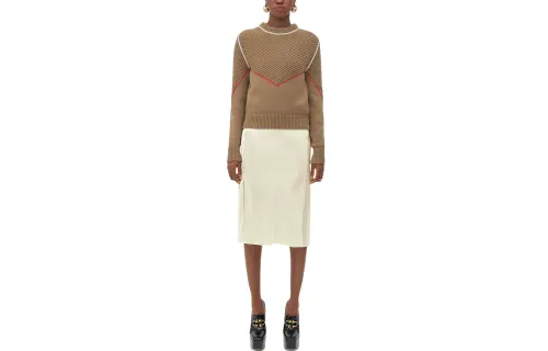 Bottega Veneta Cashmere Sweaters Women's Camel Brown Crew Neck Moderate